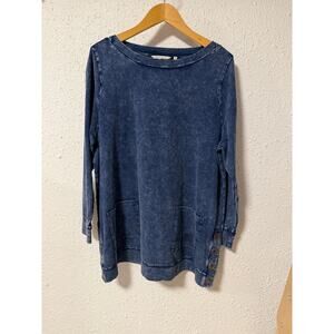 NWT Soft Surroundings Washed Make it Snappy Pullover 1X